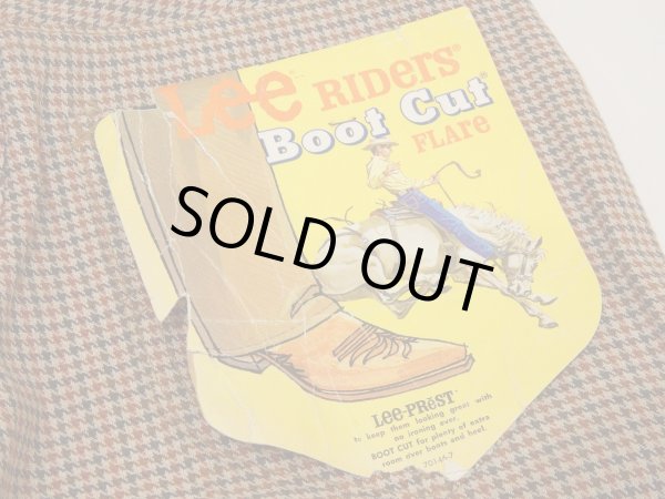 画像12: DEAD STOCK USA製 70s ビンテージ Lee ハウンドトゥース 千鳥格子 ブーツカット フレア レトロ パンツ (12)