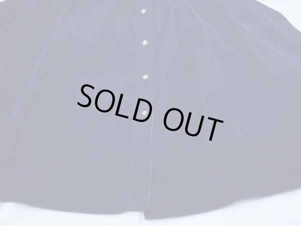 画像11: 90s KAREN SCOTT ネイビーカラー 前開き ベルト付き  コーデュロイ ロング フレア スカート (11)