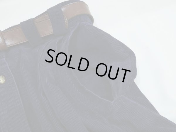 画像10: 90s KAREN SCOTT ネイビーカラー 前開き ベルト付き  コーデュロイ ロング フレア スカート (10)