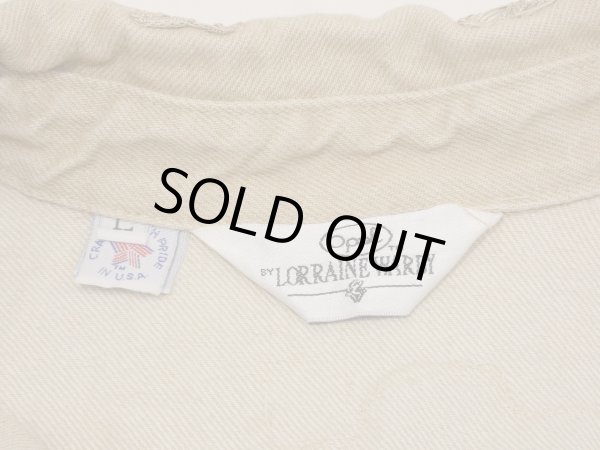 画像6: USA製 80s ビンテージ LORRAINE WARDY エンブロイダリー コード刺繍 クロップド丈 ベージュ デニム ショート ジャケット (6)