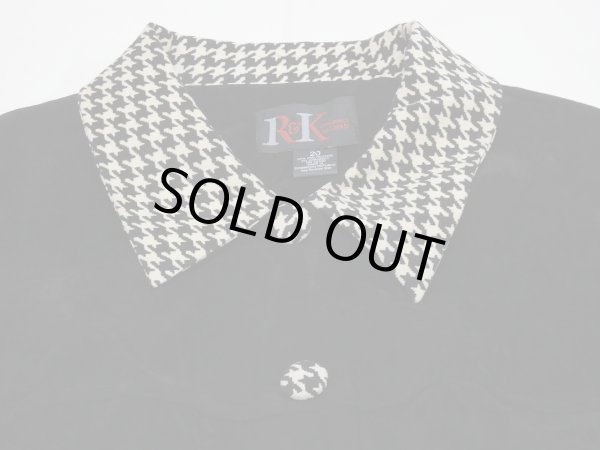 画像7: DEADSTOCK 90s R＆K ペーパータグ付き 千鳥格子チェック バイカラー フェイクスエード シャツ ジャケット (7)