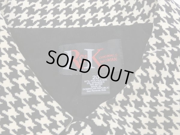 画像6: DEADSTOCK 90s R＆K ペーパータグ付き 千鳥格子チェック バイカラー フェイクスエード シャツ ジャケット (6)