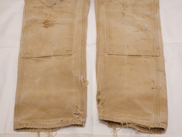 画像11: USA製 10s Carhartt Helmets to Hardhats ブラウン ダック ダブルニー ワーク パンツ   (11)