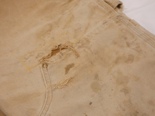 画像9: USA製 10s Carhartt Helmets to Hardhats ブラウン ダック ダブルニー ワーク パンツ   (9)