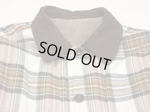 画像12: 90s COLEBROOK＆CO バイカラー 太畝コーデュロイ フェイクスエード ネル 中綿入り ダブルフェイス リバーシブル 短丈 ショート丈 ジャケット  (12)