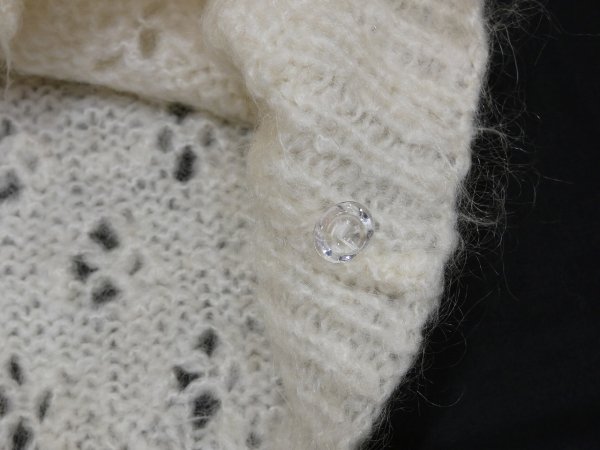 画像9: 80s ビンテージ モヘア かぎ編み クロシェ カーディガン カーデ セーター (9)