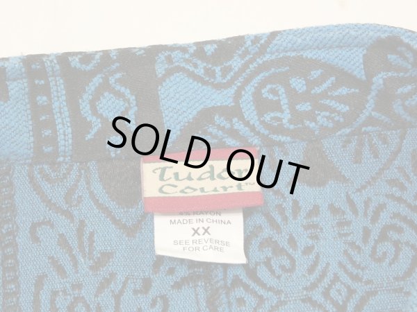 画像6: 90s Tudor Court  ゴブラン織り風 スタンドカラー マオカラー 短丈 ショート丈 ボタニカル柄 ジャケット (6)