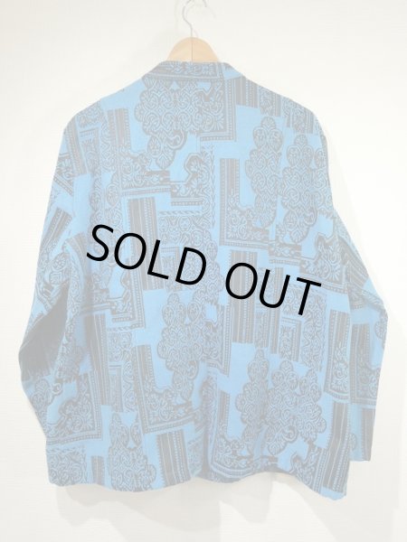 画像5: 90s Tudor Court  ゴブラン織り風 スタンドカラー マオカラー 短丈 ショート丈 ボタニカル柄 ジャケット (5)