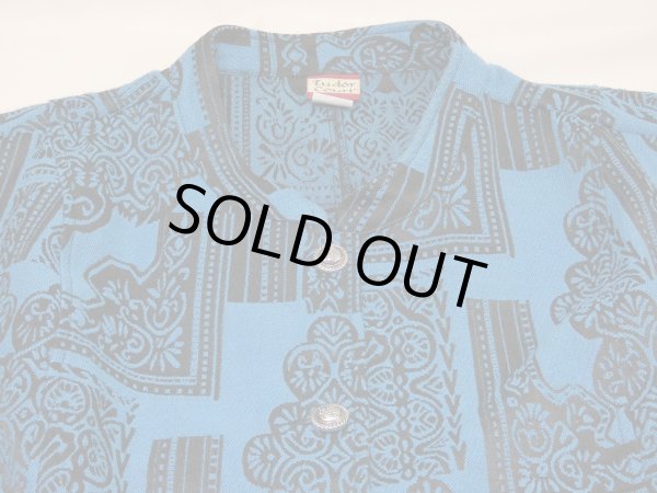 画像8: 90s Tudor Court  ゴブラン織り風 スタンドカラー マオカラー 短丈 ショート丈 ボタニカル柄 ジャケット (8)