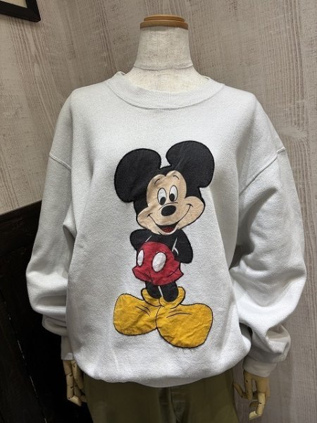 画像1: USA製 90s ビンテージ CHAMPION チャンピオン MICKEY MOUSE ミッキーマウス 両面 パッチワーク スウェット トレーナー (1)