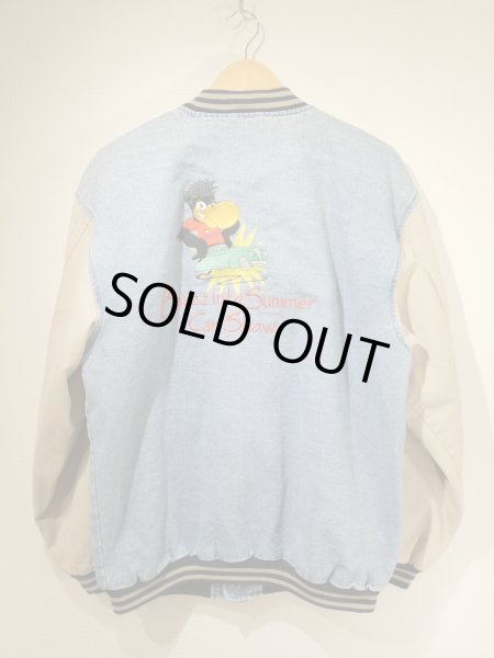 画像4: 90s 00s COBRA BUZZ IN TOTHE SUMMER CAR SHOW デニム 切り替え スタジアム ジャンパー (4)