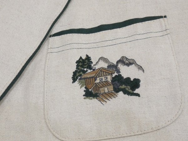 画像7: 80s 90s ユーロ ビンテージ JULIUS LANG × KONEN リネン混 エンブロイダリー バンドカラーカラー デザイン チロル チロリアン ジャケット (7)