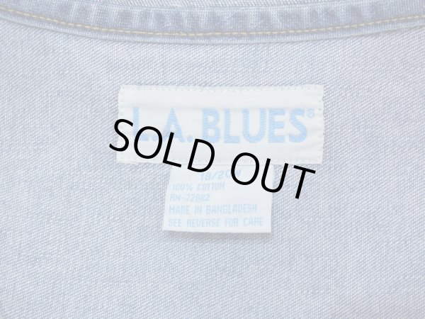 画像5: 90s L.A. BLUES フーディ デニム ハーフ コート フルジップ ブルゾン  (5)