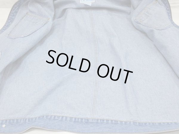 画像8: 90s L.A. BLUES フーディ デニム ハーフ コート フルジップ ブルゾン  (8)