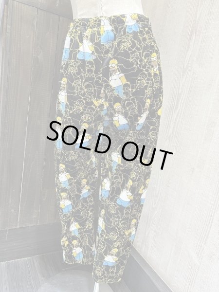 画像3: 00s シンプソンズ ホーマー シンプソンズ ベロア 起毛素材 パジャマパンツ イージーパンツ (3)