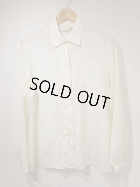 画像3: 80s 90s Chanteuse ピンタック 比翼 フライフロント ブラウス シャツ (3)