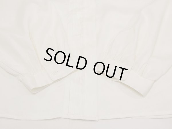 画像12: 80s 90s Chanteuse ピンタック 比翼 フライフロント ブラウス シャツ (12)