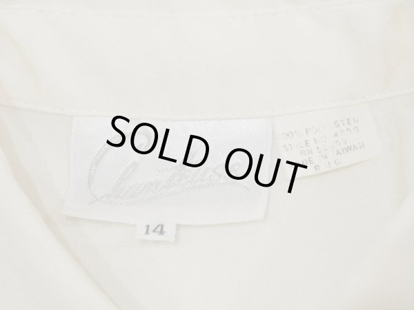 画像5: 80s 90s Chanteuse ピンタック 比翼 フライフロント ブラウス シャツ (5)