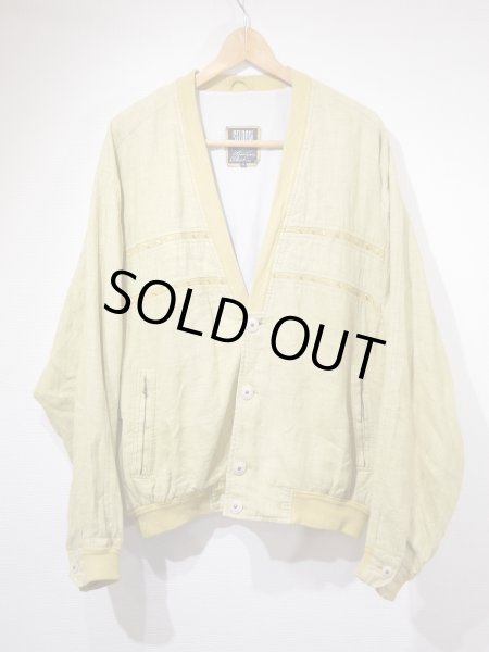 画像3: GERMANY製 90s SELDOM ユーロ ビンテージ マスタードイエロー エンブロイダリー ボールチェーン カーディガン カーデ (3)