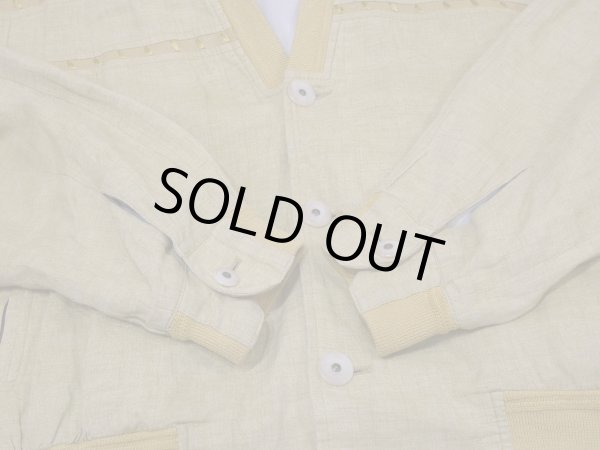 画像11: GERMANY製 90s SELDOM ユーロ ビンテージ マスタードイエロー エンブロイダリー ボールチェーン カーディガン カーデ (11)