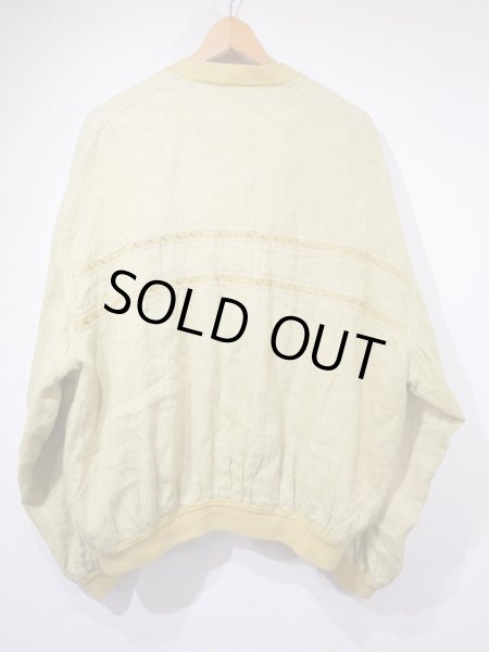 画像4: GERMANY製 90s SELDOM ユーロ ビンテージ マスタードイエロー エンブロイダリー ボールチェーン カーディガン カーデ (4)