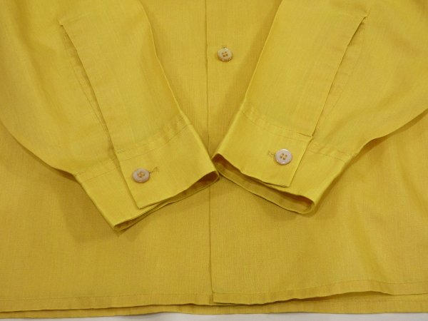 画像9: 70s ビンテージ COSTOM LIMITED カナリアイエロー  スクエア ドレス シャツ ブラウス (9)