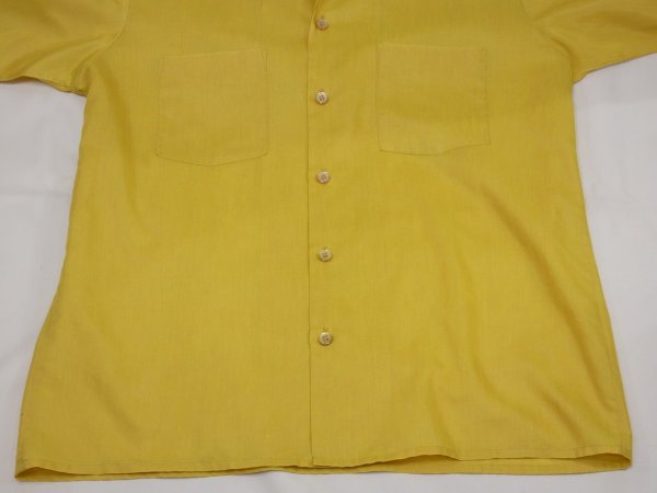 画像8: 70s ビンテージ COSTOM LIMITED カナリアイエロー  スクエア ドレス シャツ ブラウス (8)