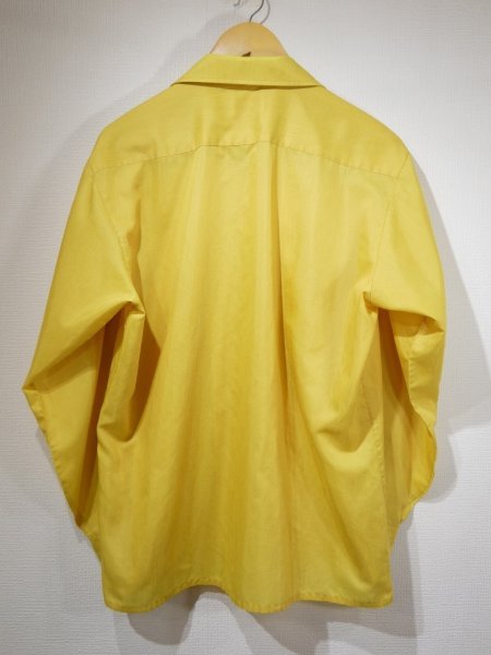 画像4: 70s ビンテージ COSTOM LIMITED カナリアイエロー  スクエア ドレス シャツ ブラウス (4)