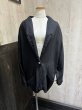画像1: USA製 90s MELROSE ブラック レーヨン×フラックス テーラード ジャケット  (1)