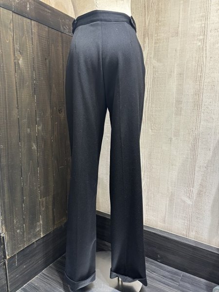 画像2: ITALY製 90s ユーロビンテージ JESSIL ROSSO テーパードデザイン ブラック スラックス  (2)