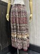 画像2: 70s 80s インド綿 ゾウ ボタニカル 柄 ガーゼ フレア ロング スカート エスニック 民族系 ヒッピー (2)