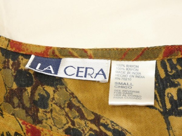 画像6: 90s LA CERA インドレーヨン アニマルプリント エスニック マキシ ワンピース ドレス (6)