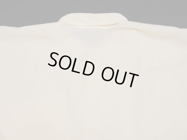 画像11: 80s 90s TALLS 生成り コットン ニット ポリエステル 異素材 切り替え デザイン リブ ポロシャツ (11)