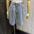 画像1: USA製 80s ビンテージ BIST マルチ ストライプ デニム ショート パンツ ショーツ (1)