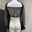 画像2: USA製 80s シースルー クロップド丈 レイヤード プルオーバー ブラウス チュニック (2)