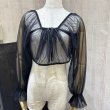 画像1: USA製 80s シースルー クロップド丈 レイヤード プルオーバー ブラウス チュニック (1)