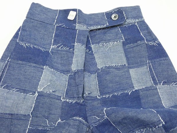画像6: DEAD STOCK 70s ビンテージ Sears パッチワーク テキスタイル ライト オンス フレア デニム パンツ (6)