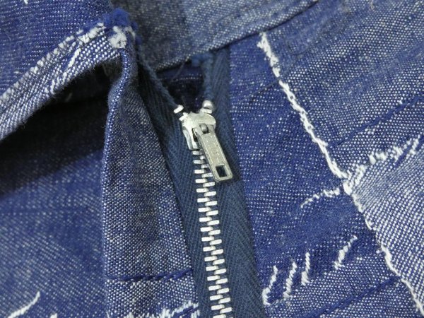 画像9: DEAD STOCK 70s ビンテージ Sears パッチワーク テキスタイル ライト オンス フレア デニム パンツ (9)