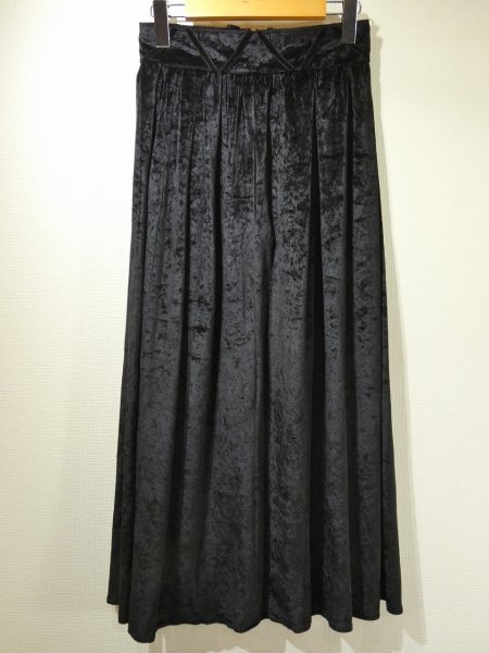 画像3: WEST GERMANY製 80s ユーロ ビンテージ ベロア ブラック ロング スカート (3)