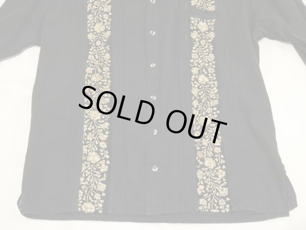 画像7: 90s ピンタック エンブロイダリー 刺繍 バンドカラー シャツ ブラウス チュニック (7)