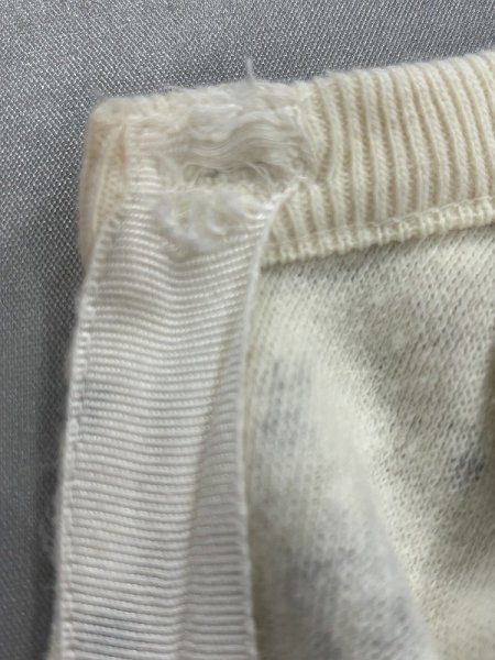 画像6: 50s ビンテージ グレー×ピンク グレピン 花瓶 総柄 ショート丈 ニット カーディガン (6)