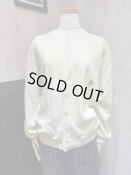 画像1: 80s Grand Slam Munsingwear オフホワイト アクリル ニット カーディガン カーデ (1)