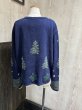画像2: 90s North Crest 総柄模様 景色柄 もみの木 くるみボタン ニット セーター カーディガン (2)