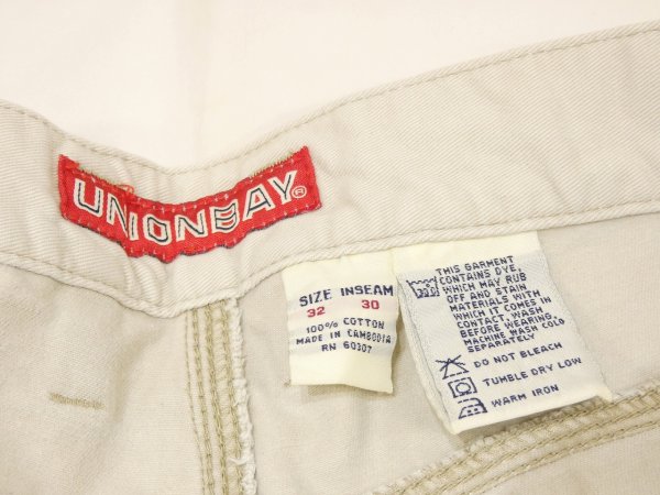 画像8: 90s 00s  UNIONBAY  オフホワイト ライトベージュ ペインター ワイド パンツ (8)