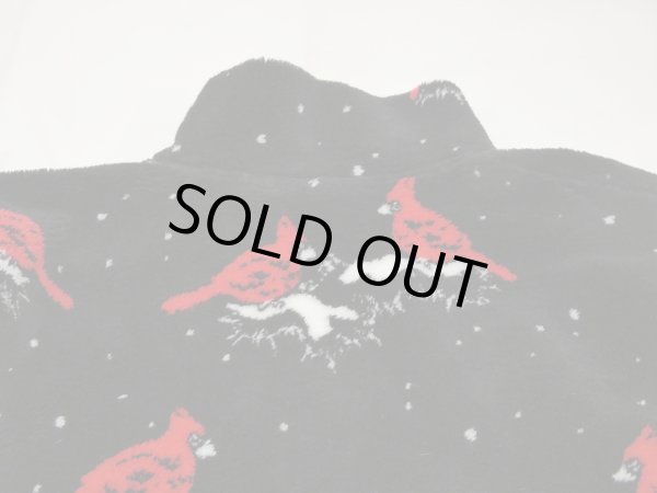 画像10: USA製 90s BLACK MOUNTAIN ショウジョウコウカンチョウ プリント ボアフリース ブルゾン ジャケット (10)