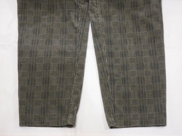 画像10: 90s GENERRA 格子 ブロック チェック ツータック テーパード コーデュロイ スラックス (10)