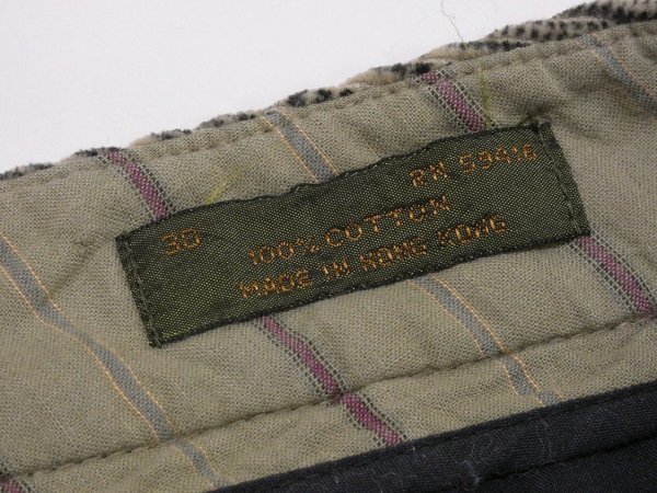 画像9: 90s GENERRA 格子 ブロック チェック ツータック テーパード コーデュロイ スラックス (9)