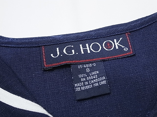 J.G HOOK セーラーカラー ノースリーブ リネン ロング ワンピース