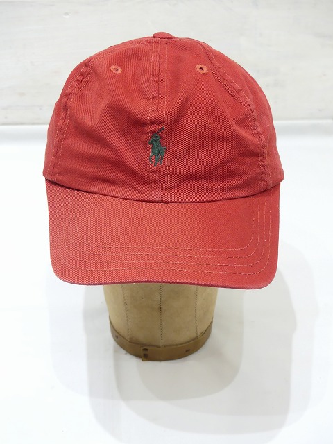【期間限定お試し価格】帽子アメリカ製 90s Polo Ralph Lauren ポロ ラルフローレン ワンポイント 刺繍 キャップ 赤