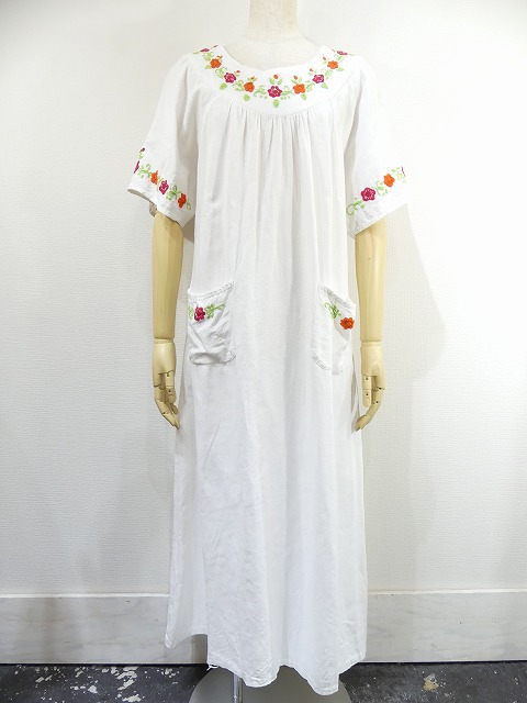 ビンテージ メキシカンワンピ 刺繍ドレス ワンピース USA - ロング ...
